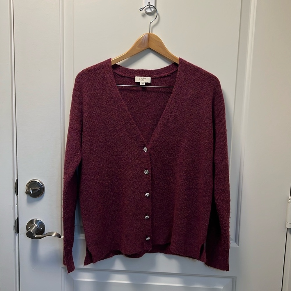 Loft Rhinestone Button Cardigan LIKE NEW Size Small